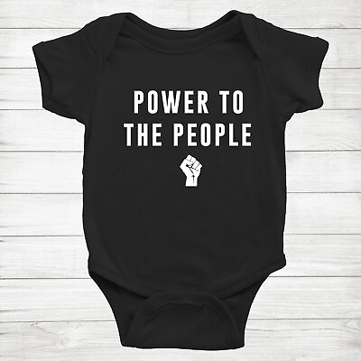 #ad Power to the People Black Lives Matter Raised Fist Protest Baby Bodysuit Romper $16.20