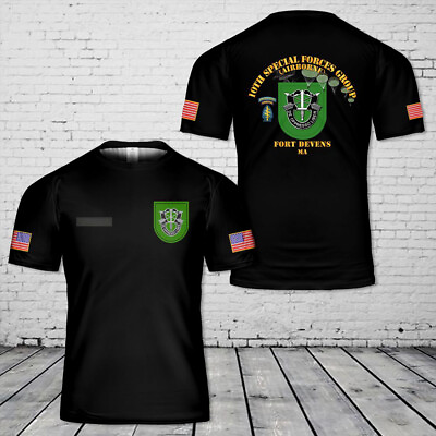 #ad US Army Special Forces 10th Special Forces Group Airborne T Shirt Personalized $28.99