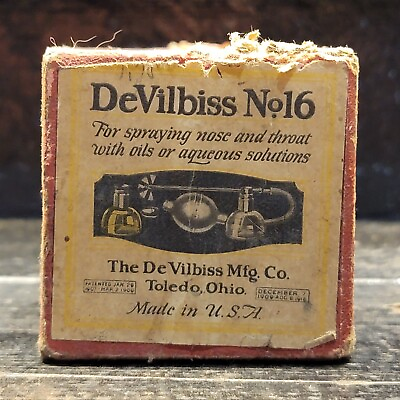 #ad Vintage DeVilbiss No. 16 Nose amp; Throat Oil Sprayer Box Only $6.44