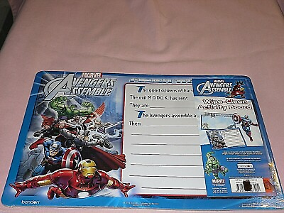 #ad Marvel Avengers Assemble Activity Board Wipe Clean Off Homeschool Playroom $5.50