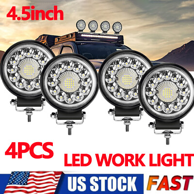 4pcs 5Inch Round LED Work Lights White Combo Driving Offroad Fog lamp For Jeep #ad $26.50