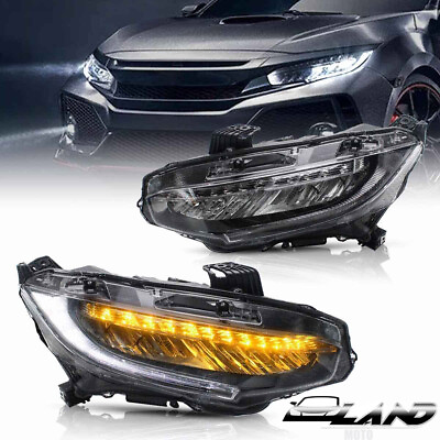 #ad VLAND LED Headlights w Sequential For Honda Civic 10th Gen DRL Front Lamps 16 21 $259.99