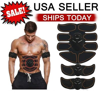 #ad Electric Muscle Toner Machine ABS Toning Belt Simulation Fat Burner Belly Shaper $13.99