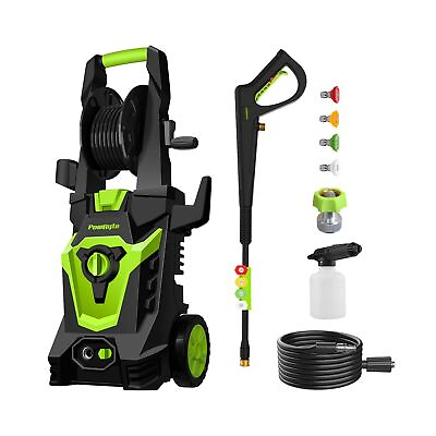 #ad PowRyte Electric Pressure Washer with Hose Reel Foam Cannon 4 Different Pre... $251.19