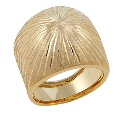 #ad HSN Michael Anthony Jewelry Solid 14K Gold Sunburst Wide Band Ring Size 6 $769 $588.00