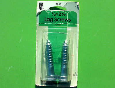#ad ROCKFORD PRODUCTS 1 2quot; x 2 1 2quot; HEX LAG SCREWS 2 PACK BOLT 7845 ZINK CHROMATE PK $2.99