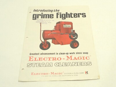 #ad #ad VINTAGE 1972 ELECTRO MAGIC STEAM CLEANERS BROCHURE GRIME FIGHTERS DURA CORP USED $9.78
