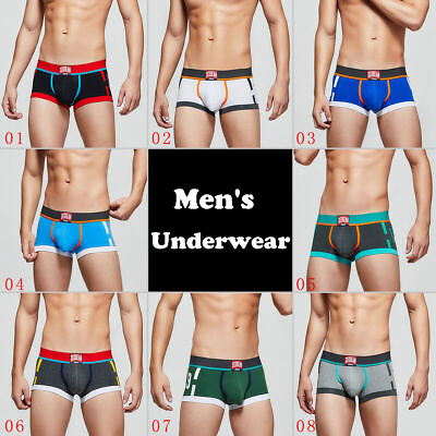 #ad 8 Pcs Mens Boxer Briefs Man Underwear Cotton Comfy Trunks Underpants Shorts $52.79