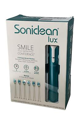 #ad Soniclean Lux Rechargeable Toothbrush with 6 Brush Heads Aqua $31.99