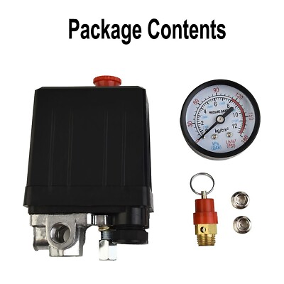 #ad 175psi 4 Port Air Compressor Pressure Manifold Regulator Safety Valve $36.96