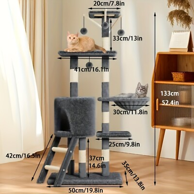 #ad Cat Tree Tower Apartment Indoor Cat Furniture With Scratching Post Suitable $48.00
