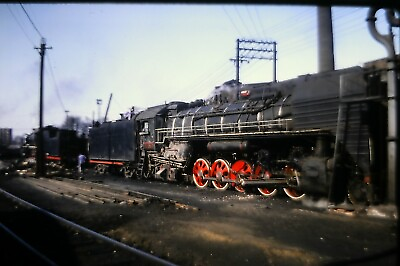 #ad 1989 Original 35mm Slide Jilin China Steam Train Railroad Worder $16.50