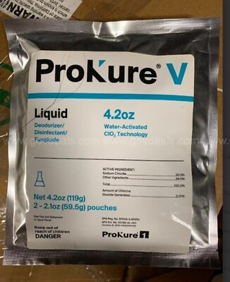 #ad 4.2oz packets ProKure V Mold and Mildew eliminator Disinfectant and Deodorizer $59.95