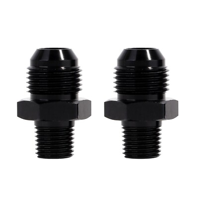 #ad 1 8quot; NPT to 4AN Fitting Male Straight Fittings Adapter Aluminum Black 2Pcs $8.99