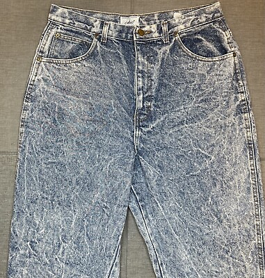#ad Vintage 80s 90s CHIC Acid Wash Denim Jeans 32x31 ACTUAL Tapered Ultra High Waist $22.49
