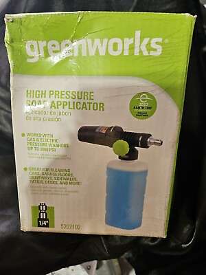 #ad Greenworks High Pressure Soap Applicator New Box Damaged $22.00
