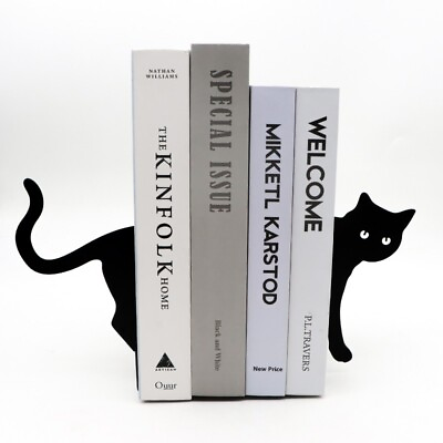 Black Cat bookends metal For Gift #ad #ad $18.99