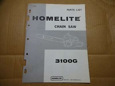 Homelite 3100G Chainsaw Parts Catalog Manual 24444 $6.95