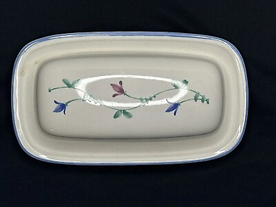 #ad Savoir Vivre Butter Dish In The Portofino Blue Pattern Japan Vintage Easter $25.00
