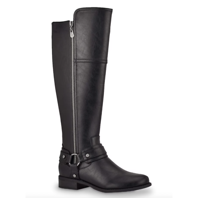 #ad #ad GBG Los Angeles Harlea Harness Wide Calf Knee High Boot NIB Size 7M Black $49.99
