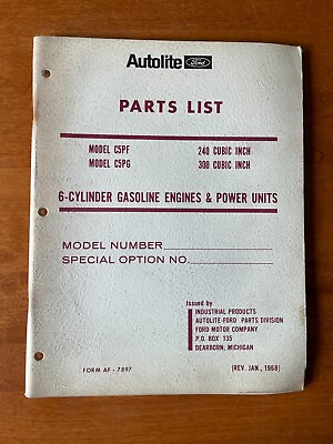 #ad Ford Parts List C5PF C5PG Form AF 7897 $55.00