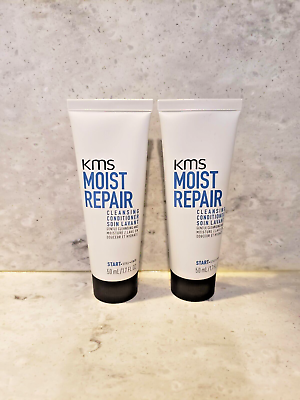 #ad KMS Moist Repair Cleansing Conditioner Repairs Damaged Hair 1.7 oz Set Of 2 New $9.74