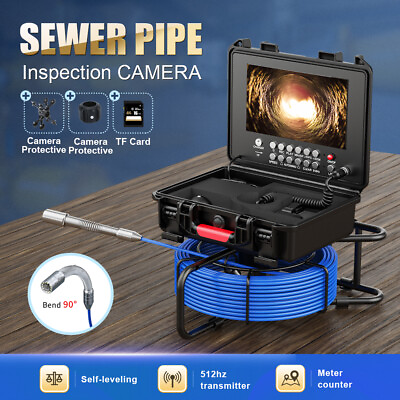 #ad 50M Pipe Inspection Camera 512HZ Signal Self Leveling 9quot; DVR Drain Sewer Camera $607.41
