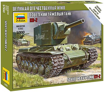 #ad Zvezda – z6202 – Model Building – Tank Assault Rifle – Tank Heavy Soviet KV 2 $12.77