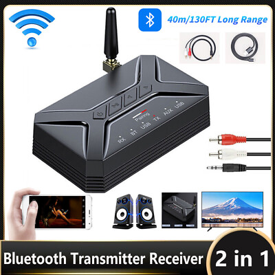 #ad Bluetooth Transmitter Receiver Long Range For TV Home Car Stereo Audio Adapter $14.24