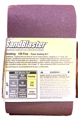 #ad 2x 3M SandBlaster 9194 3quot; x 24quot; 120 Grit Finishing Power Sand Belt $9.69