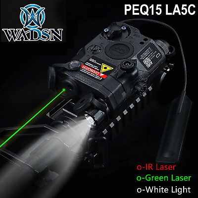 #ad WADSN PEQ15 LA5C UHP Green IR Laser LED Light Pressure Switch Flashlight Airsoft $52.00