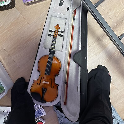 #ad Mendini 4 4MV300 Solid Wood Satin Antique Violin $45.00