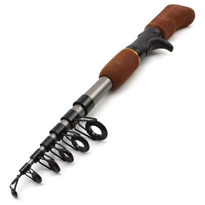 #ad Adjustable Telescopic Fishing Rod Fishing Tackle Rotating Spinning Extendable $13.99