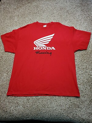 #ad Vintage Fox Racing Honda T Shirt 2XL Mens Red Short Sleeve Graphic Cotton Y2K $29.50