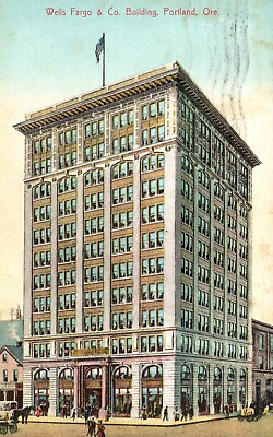 #ad Portland Oregon OR Wells Fargo amp; Co. Building 1909 Vintage Postcard e2180 $4.00