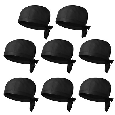 #ad 8 Pcs Mens Beret Head Scarf for Chef Hat All Purpose Cleaner Skull Cap $20.45