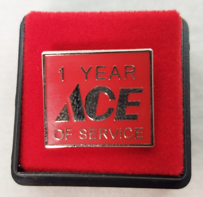 #ad Ace Hardware 1 year Employee Service Award Lapel Pin NEW IN CASE NEVER USED $19.99