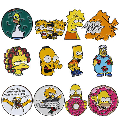 Fashion Enamel Lapel Pin Backpack Badge Jewelry Cartoon Simpson#x27;s Animals Gifts $1.29