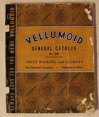 #ad 1948 Vellumoid Gaskets General Parts Book Catalog # No. 18 $71.25