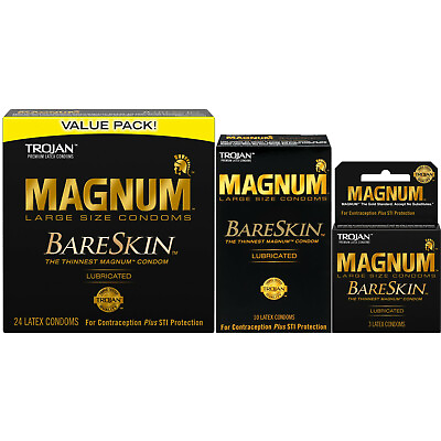 #ad Trojan Magnum BareSkin Thinnest Sensitive Large Lubricated Latex Condoms $14.99