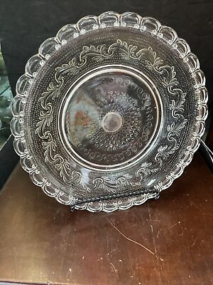 #ad Vintage Antique Early Eapg Glass Ornate Bowl Dish $29.99