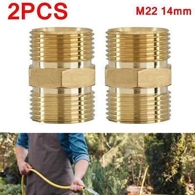 #ad #ad 2x M22 14mm To Male Adapter High Pressure Washer Hose Extension Connector Outlet $12.99