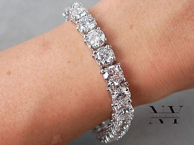#ad Wedding Tennis Bracelet Solid 14k White Gold 7 Carat Round Cut For Women $374.10
