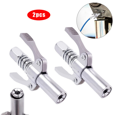 2PCS Grease Gun Coupler High Pressure Quick Release Lock Oil Injection Nozzles $16.99