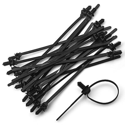 #ad 50 Pcs Nylon Push Mount Cable Zip Ties Self Locking Wire Wrap Strap for Home $15.11