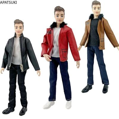 #ad Multi color Leather Motorcycle Style Clothes Set For Ken Boy Doll Outfits Jacket $4.69
