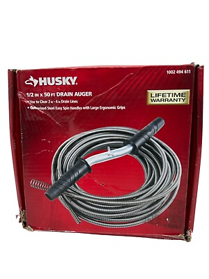 #ad Husky Drain Auger 1 2 in. x 50 ft. Clears 2 in To 4 in Drain Lines 1002494611 $39.95