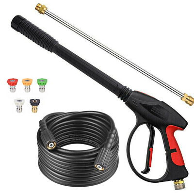 4000PSI High Pressure Power Washer Spray Gun Wand Lance Nozzle Tips 50FTHose Kit #ad $41.70