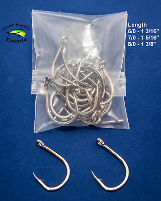 #ad Live Bait Hooks Nickel Colored Carbon Steel 6 0 7 0 8 0 50 or 100 pack $7.50