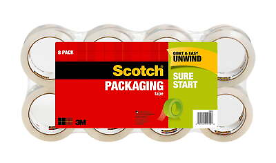 #ad Scotch Sure Start Packing Tape Clear 1.88 in. x 54.6 yd. 8 Tape Rolls $22.30